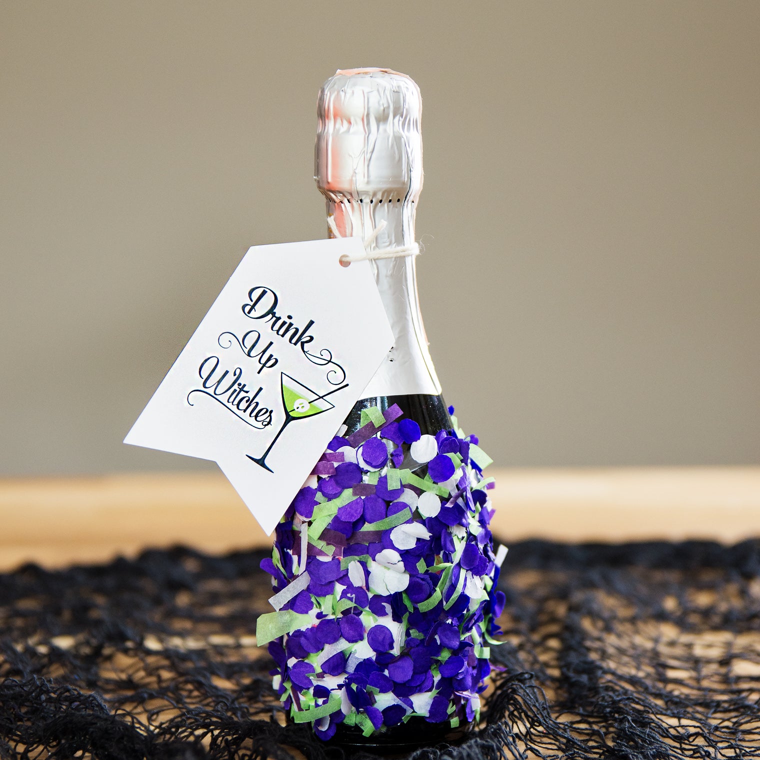 DIY Confetti Champagne Bottle