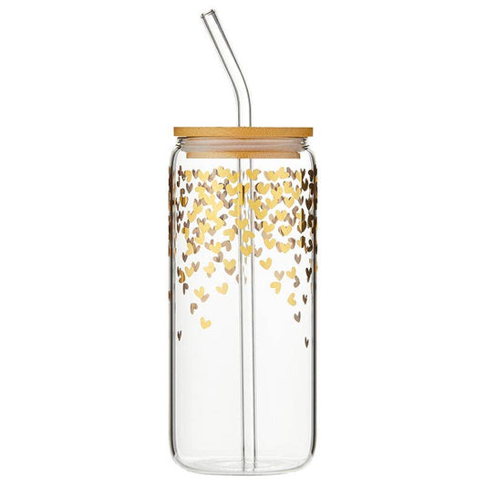 Glass Cold Brew Tumbler - Heart Confetti - Fancy That