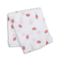 Load image into Gallery viewer, Muslin Cotton Swaddle Blanket - Strawberries - Fancy That
