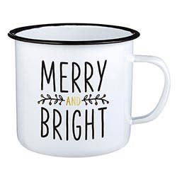 24oz Holiday Enamel Mug-Merry - Fancy That