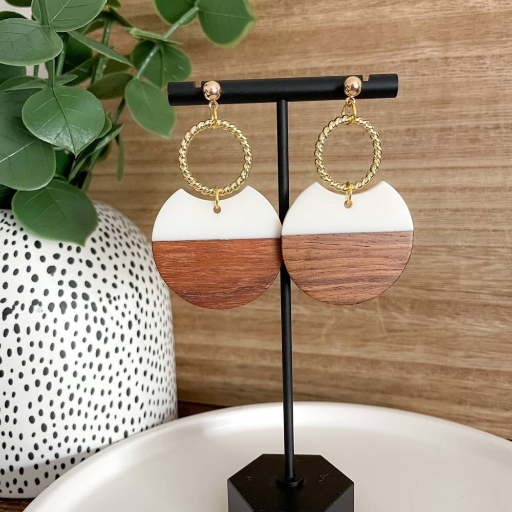 Wood Dangles | Braided Charm | Earrings - Fancy That